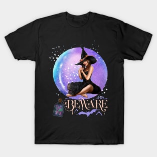 Magic Witch Tarot cards Beware potion witchy Witchcraft astrology Halloween T-Shirt